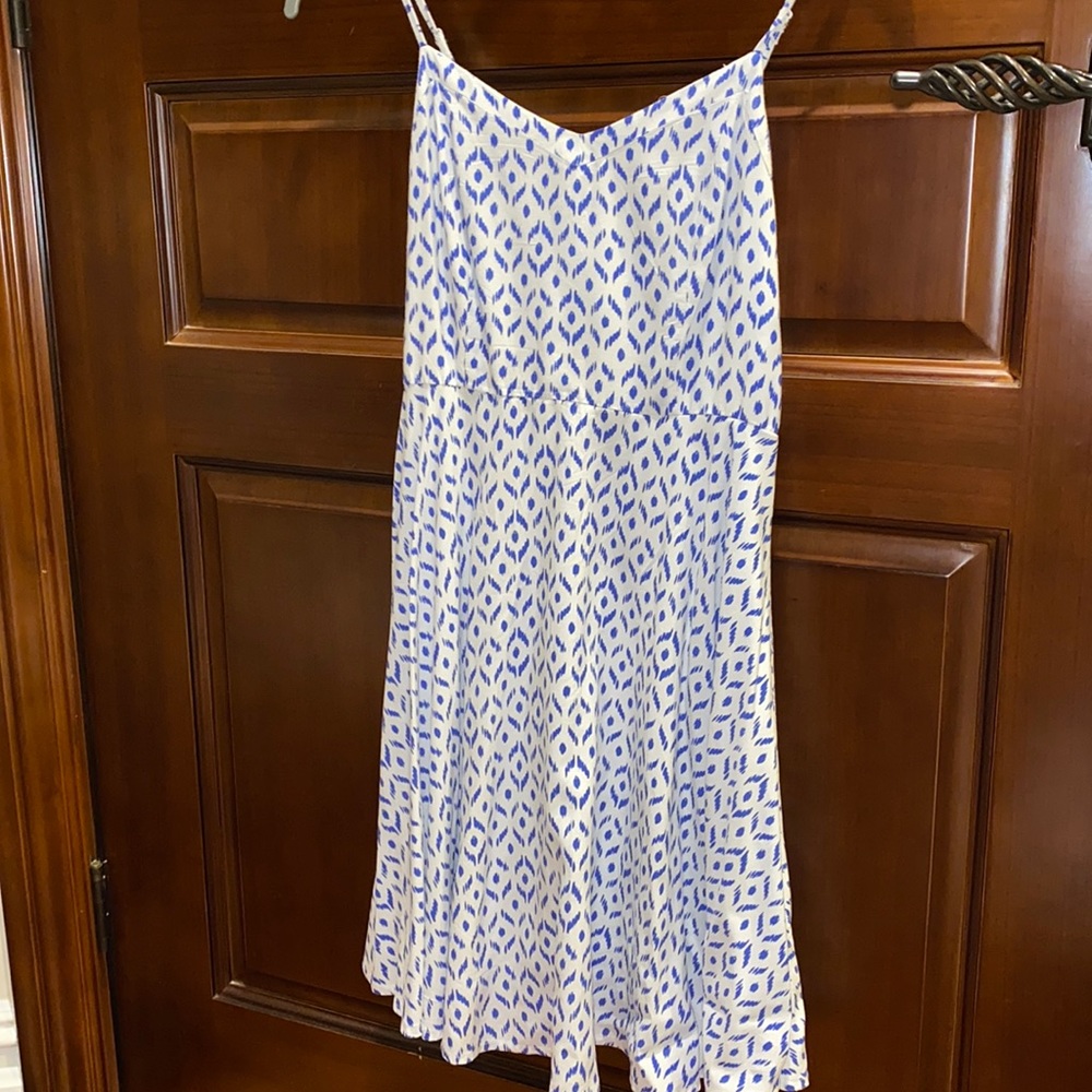 Chevron White Flowy Dress